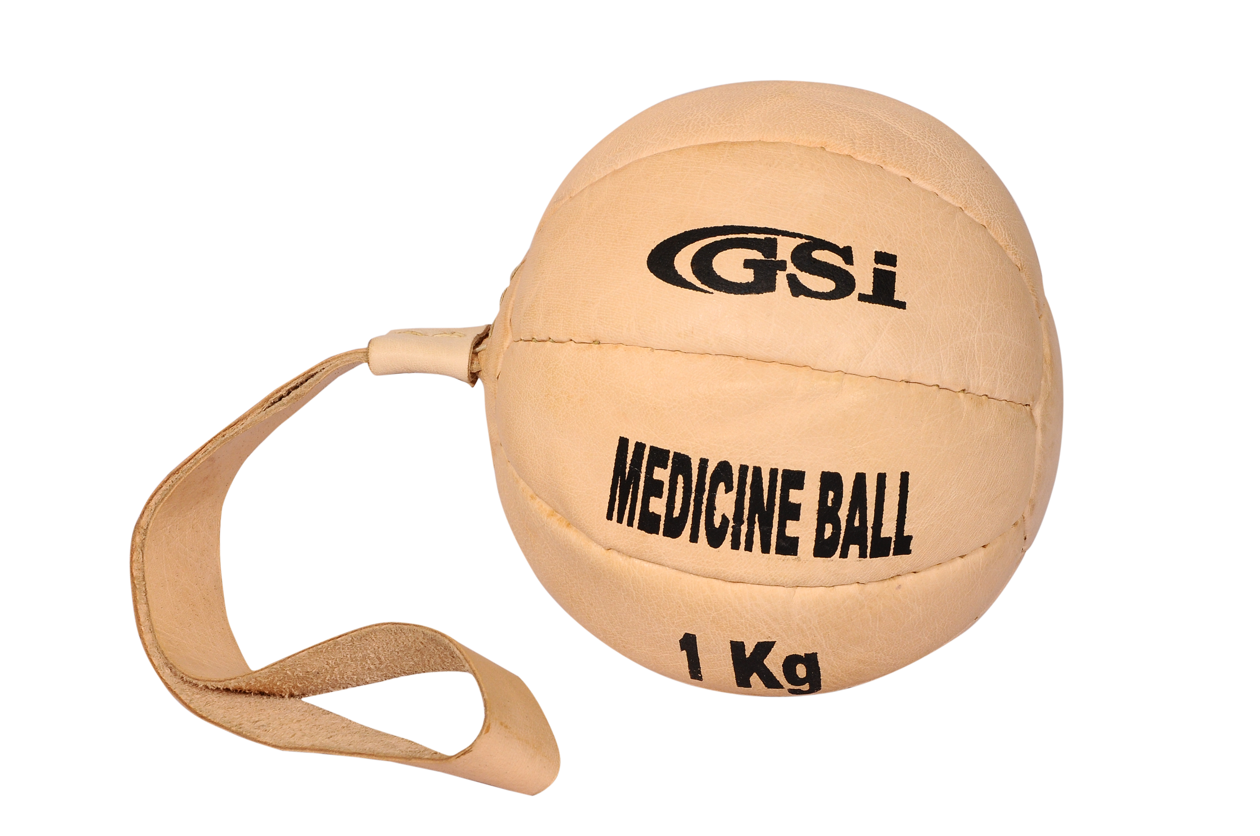 10 panel Medicine Ball with Strap- Natural